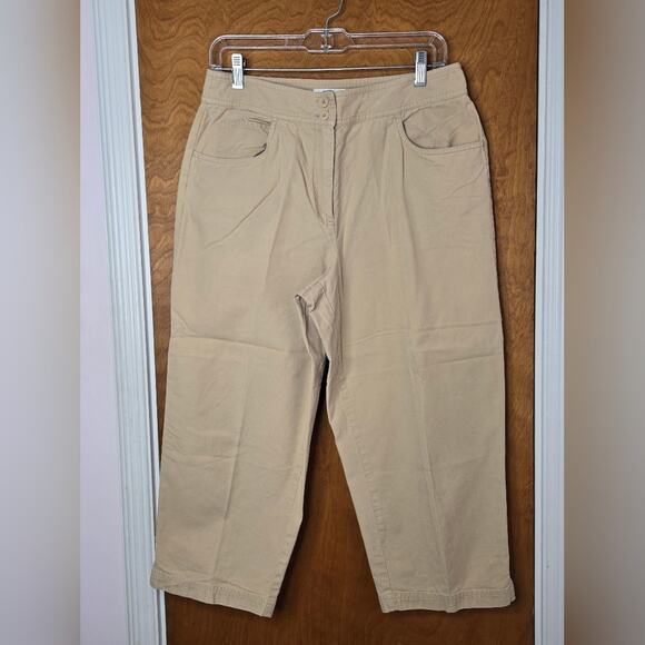 TALBOTS Petites Womens Size 12 Khaki Capris - Picture 1 of 6